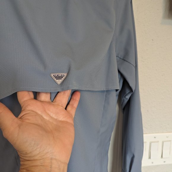 Columbia PFG Long Sleeve SNAP UP Quick Dry Shirt | M | Slate Blue / Gray | EUC - Picture 12 of 12